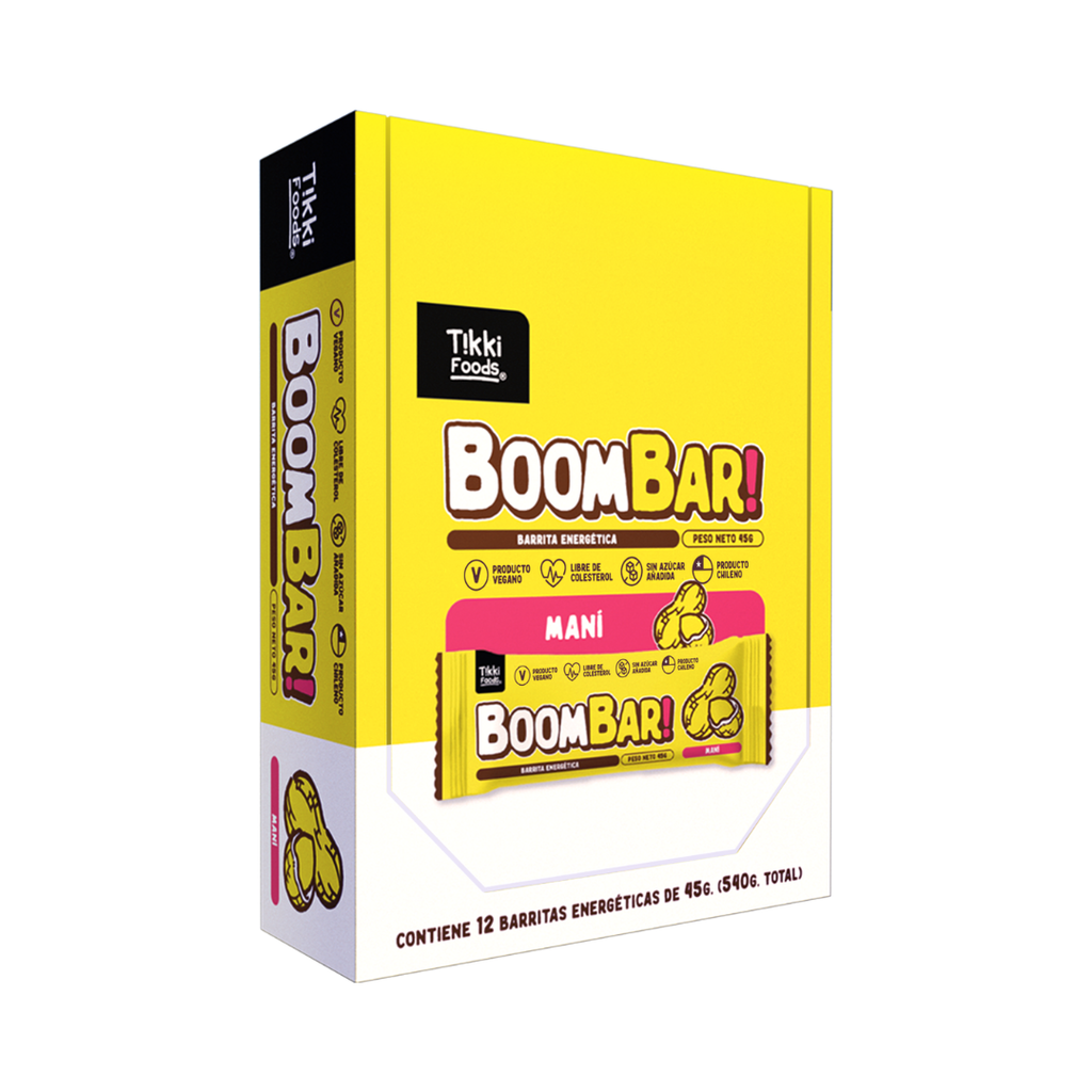 BoomBar MANÍ — Barrita Energética Natural con Maní, Sin Azúcar Añadida | 45g