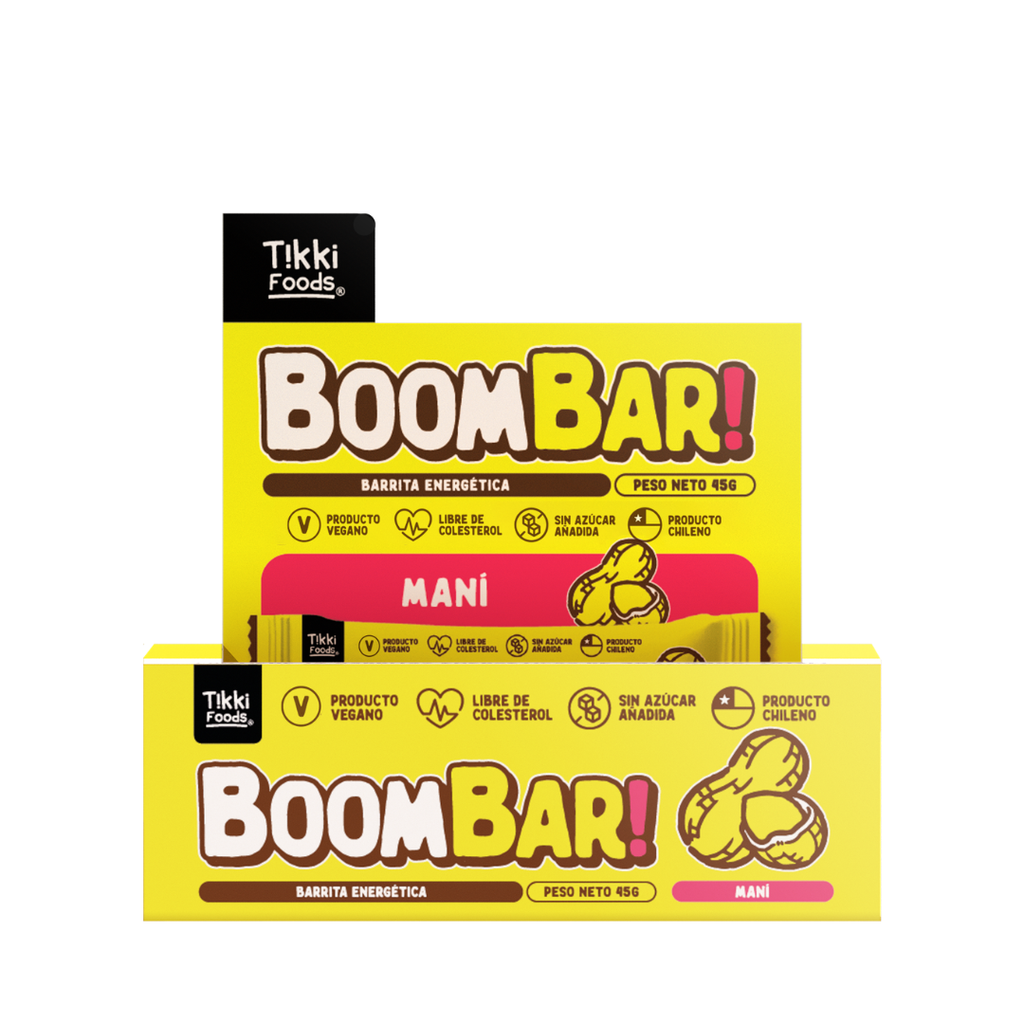 BoomBar MANÍ — Barrita Energética Natural con Maní, Sin Azúcar Añadida | 45g