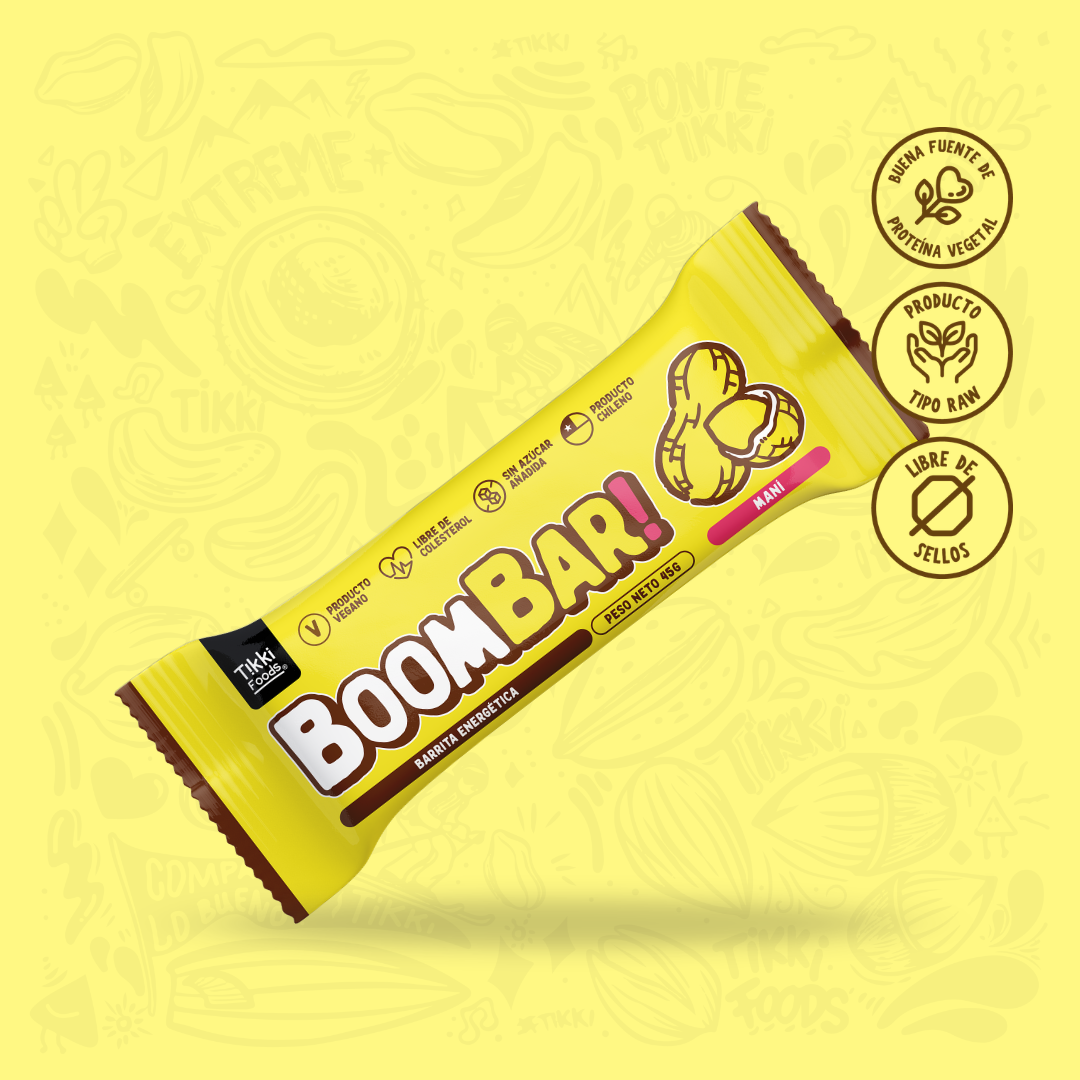 BoomBar MANÍ — Barrita Energética Natural con Maní, Sin Azúcar Añadida | 45g