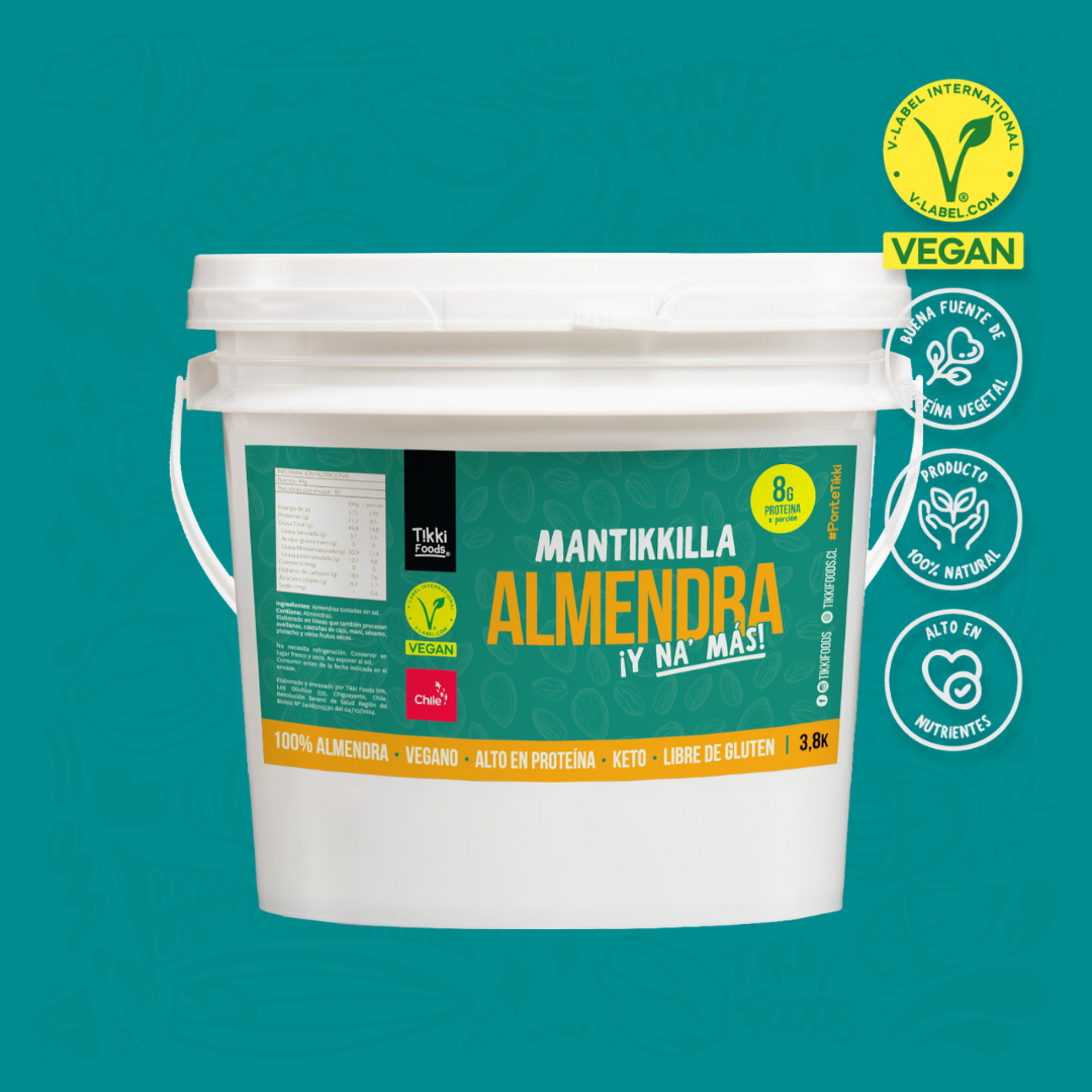 Mantequilla de Almendras Balde — Crema 100% Almendra Chilena Tostada, Keto | 3,8 kg