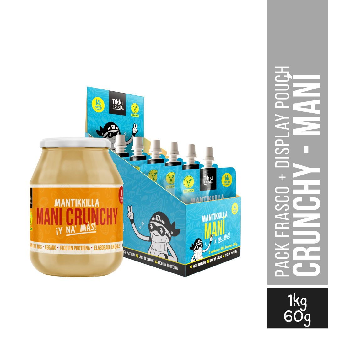 Pack Maní Crunchy 1kg + Pouch Maní Suave