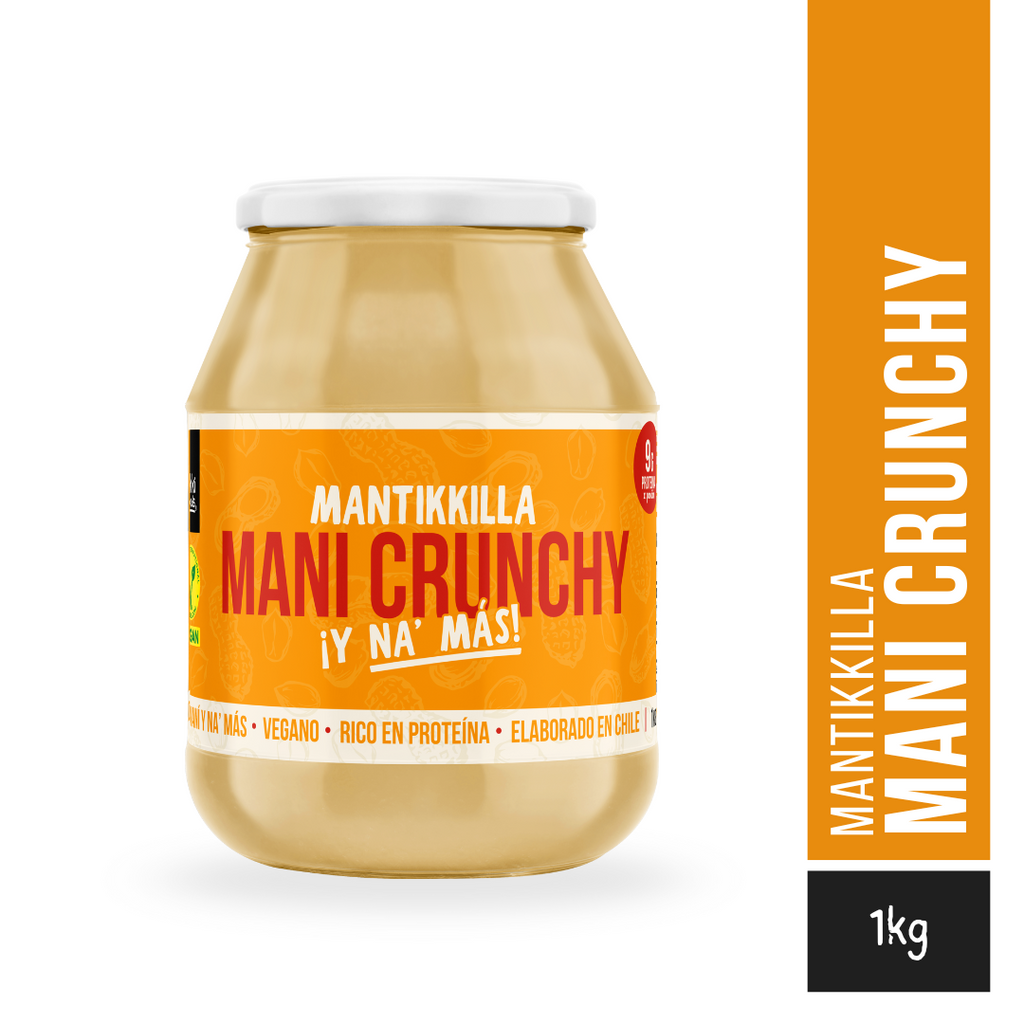 Mantequilla de Maní Crunchy — Crema 100% de Maní con Trozos Crujientes, Sin Azúcar | 1kg