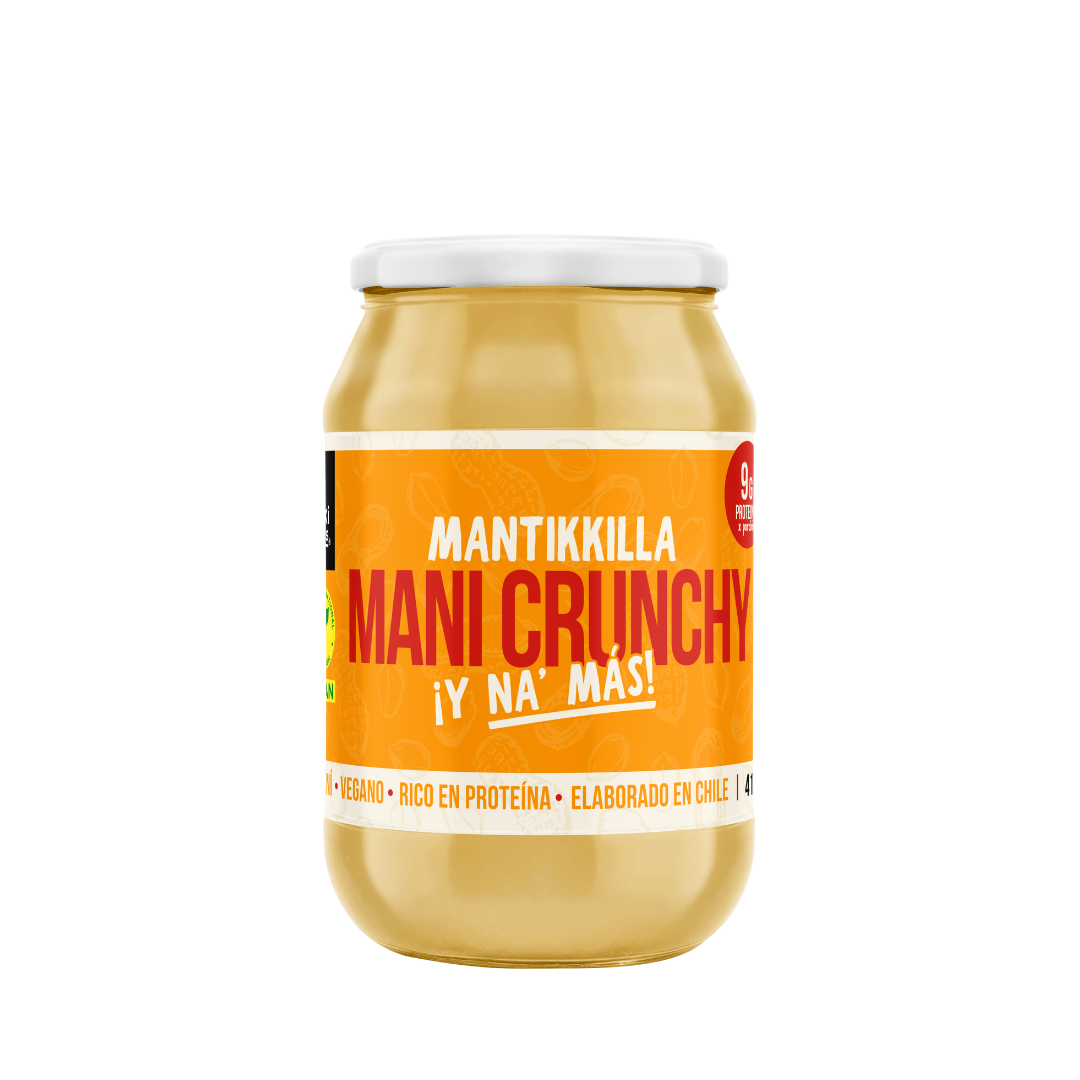 Mantequilla de Maní Crunchy — Crema 100% de Maní con Trozos Crujientes, Sin Azúcar | 410g