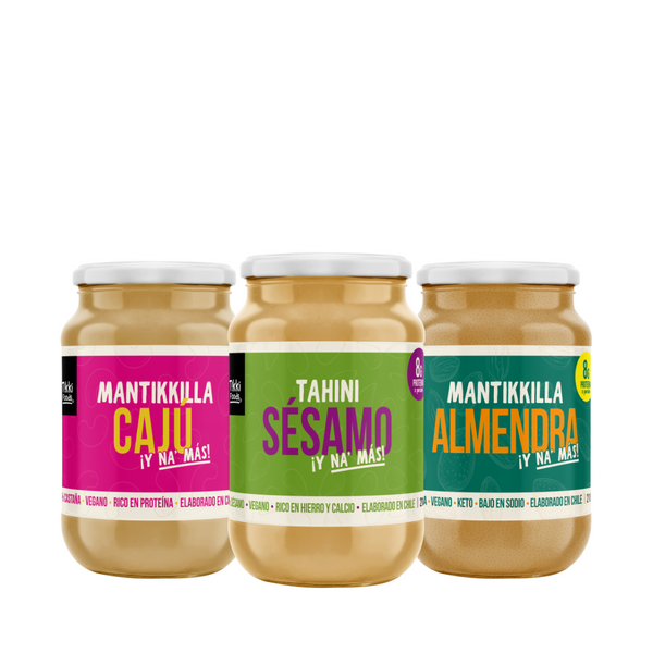 Pack Triple - Mantikkilla Cajú + Tahini + Almendras 210 g