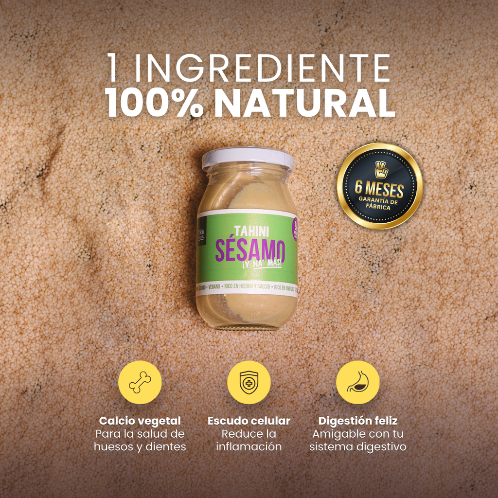 Tahini de Sésamo — Pasta 100% Sésamo Tostado, sin sal | 210g