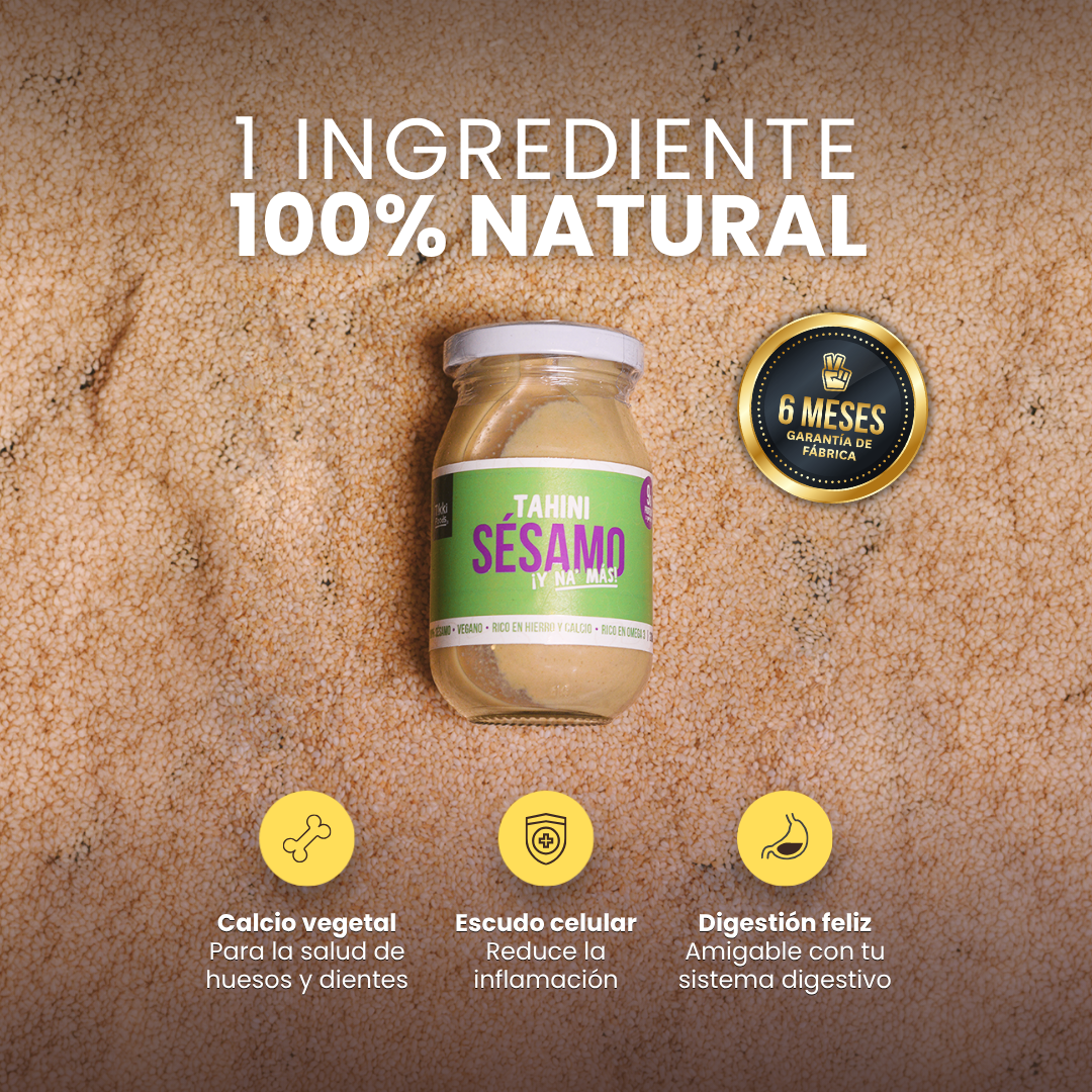 Tahini de Sésamo — Pasta 100% Sésamo Tostado, sin sal | 210g