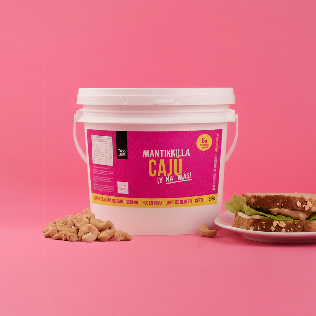 Mantequilla de Cajú Balde — Crema 100% Castaña de Cajú Brasileña, Sin Sal | 3,8 kg