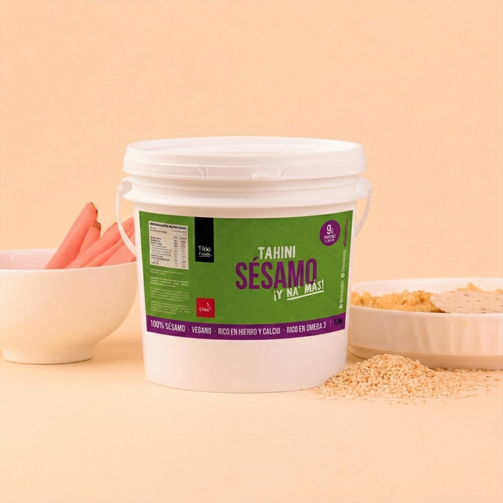 Tahini de Sésamo Balde — Pasta 100% Sésamo Tostado | 3,8 kg