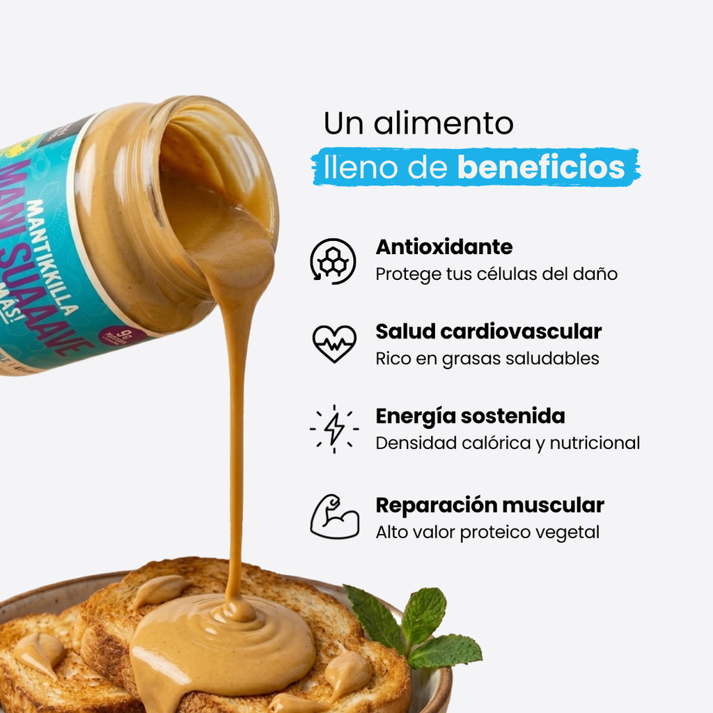 Mantequilla de Maní Suave — Crema 100% Maní Tostado, Sin Azúcar | 410g