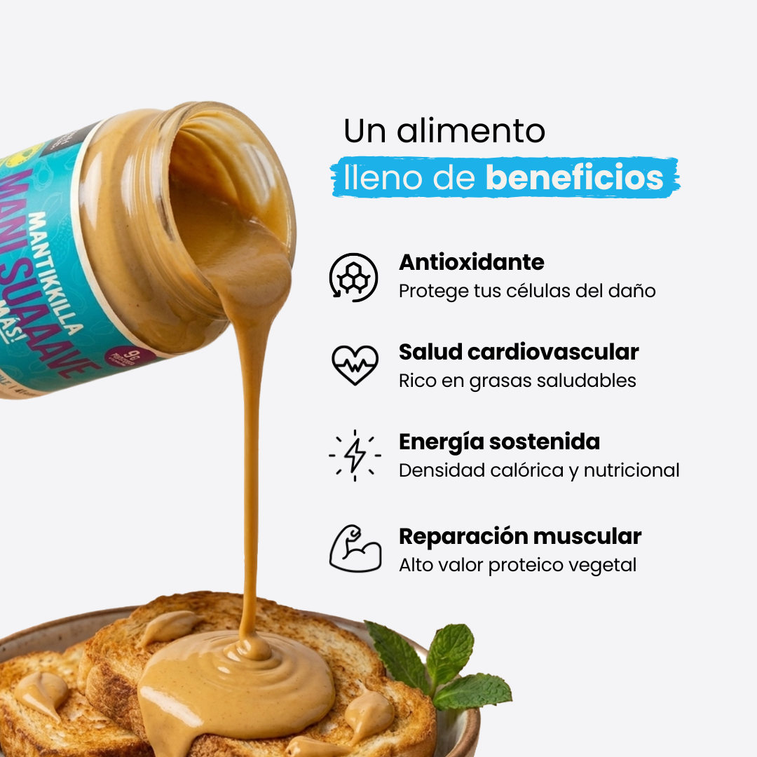 Mantequilla de Maní Suave — Crema 100% Maní Tostado, Sin Azúcar | 410g