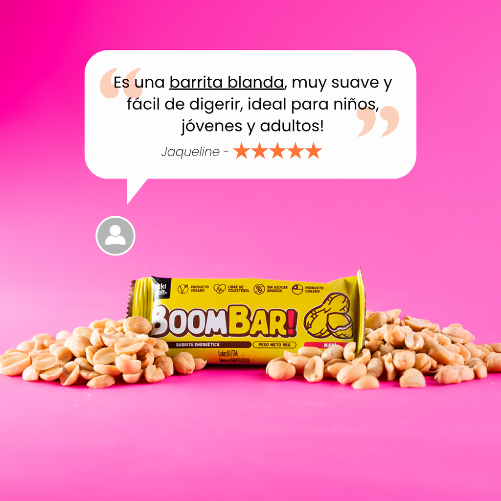 BoomBar MANÍ — Barrita Energética Natural con Maní, Sin Azúcar Añadida | 45g